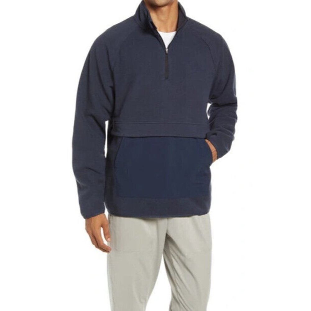 ZELLA BNWOT "Open Range" Half Zip Fleece Pullover Navy Blue Sweater Large New.